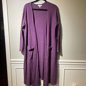 LulaRoe Purple Kimono w/ Pockets Size XL